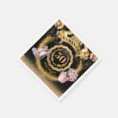 Stijlvolle gouden ballonnen servetten met Rozen go (Hoek)