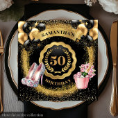 Stijlvolle gouden ballonnen servetten met Rozen go