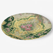 Stijlvolle Gouden Barok Rococo Roze Rozen Bruiloft Papieren Bordje (Gekanteld)