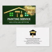 Stijlvolle Gouden Borstel Gebouw Verf Splatter Visitekaartje (Voorkant / Achterkant)