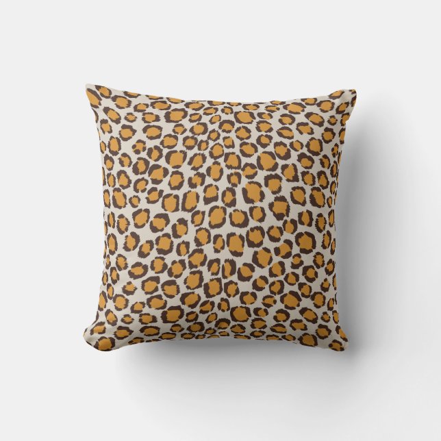 Stijlvolle gouden cheetah-afdrukken met monogram kussen (Voorkant)