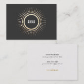 Stijlvolle gouden cirkel Logo, modern design, zwar Visitekaartje (Voorkant / Achterkant)