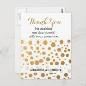 Stijlvolle gouden Confetti bruiloft Dank u Briefkaart (Voorkant / Achterkant)