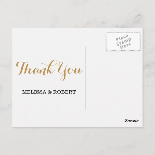 Stijlvolle gouden Confetti bruiloft Dank u Briefkaart (Achterkant)