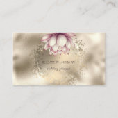 Stijlvolle Gouden Confetti Glitter Lotus Metallic Visitekaartje (Voorkant)