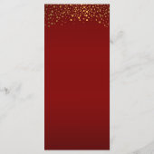 Stijlvolle gouden Confetti Maroon - Menu (Achterkant)