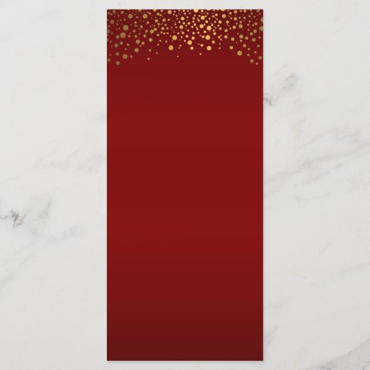 Stijlvolle gouden Confetti Maroon - Menu (Achterkant)