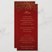 Stijlvolle gouden Confetti Maroon - Menu (Voorkant / Achterkant)
