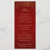 Stijlvolle gouden Confetti Maroon - Menu (Voorkant)
