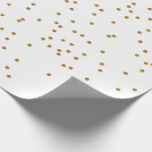 Stijlvolle gouden Confetti poladots op wit Cadeaupapier (Hoek)