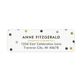 Stijlvolle gouden Confetti retour adreslabels Etiket