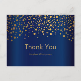 Stijlvolle gouden confetti stippen | Marineblauw Briefkaart