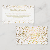 Stijlvolle gouden Confetti Stippen - Wedding Detai Informatiekaartje (Voorkant / Achterkant)