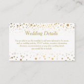 Stijlvolle gouden Confetti Stippen - Wedding Detai Informatiekaartje (Voorkant)