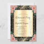 Stijlvolle gouden Confetti Wijnglas Kaart (Voorkant)