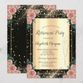 Stijlvolle gouden Confetti Wijnglas Kaart (Voorkant / Achterkant)