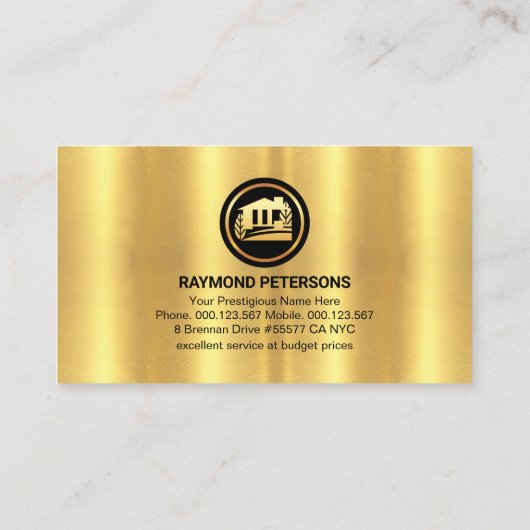 Stijlvolle Gouden Dakverf Splatter Visitekaartje (Achterkant)