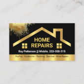 Stijlvolle Gouden Dakverf Splatter Visitekaartje (Voorkant)