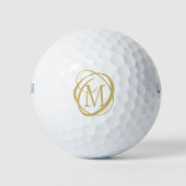 Stijlvolle gouden decoratieve monogram aangepaste  golfballen (Voorkant)