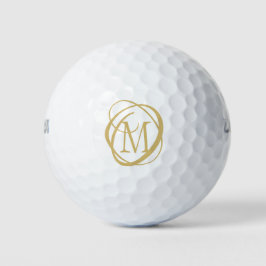 Stijlvolle gouden decoratieve monogram aangepaste  golfballen