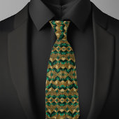 Stijlvolle gouden en smaragdgroene stropdas