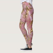 Stijlvolle gouden engelen roze leggings (Links)