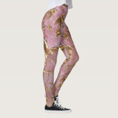 Stijlvolle gouden engelen roze leggings (Rechts)