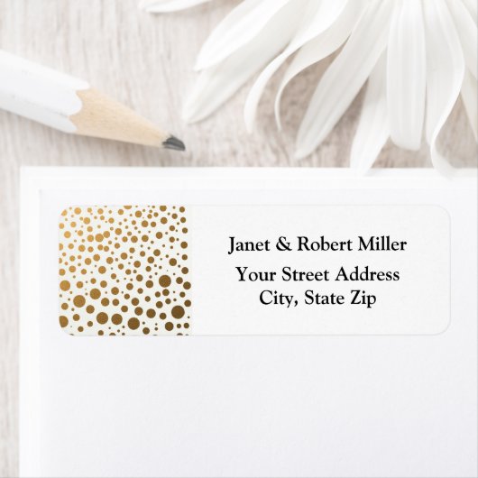 Stijlvolle gouden folie Confetti Stippen Etiket (Insitu)