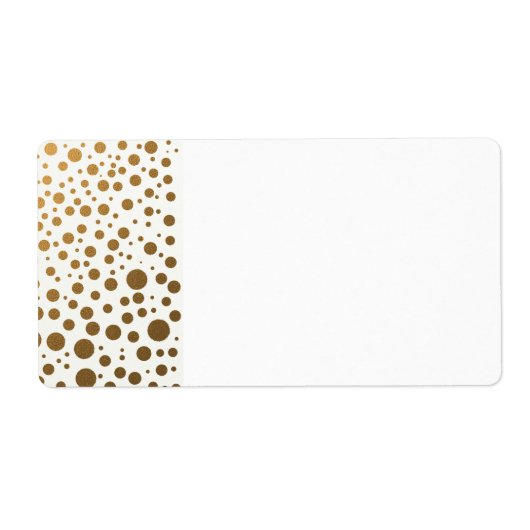 Stijlvolle gouden folie Confetti Stippen Etiket (Voorkant)