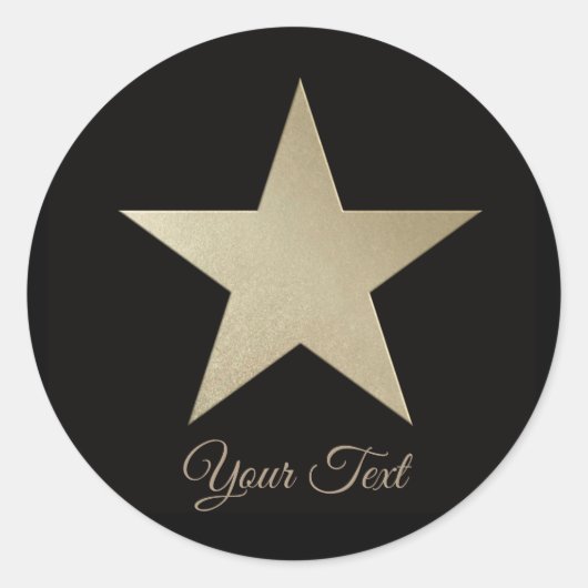 stijlvolle gouden folie glitter sparkle ronde sticker (Voorkant)