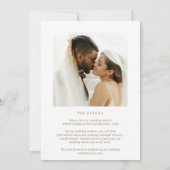 Stijlvolle gouden foto minimalistische bruiloft save the date (Achterkant)