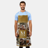 Stijlvolle  gouden fotocollage | Monogram cadeau Schort (Gedragen)