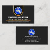 Stijlvolle gouden gebogen rand blauwe kraan visitekaartje (Voorkant / Achterkant)