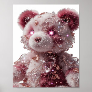 Stijlvolle Gouden GEM ENCRUSTEDE TEDDYBEER Poster