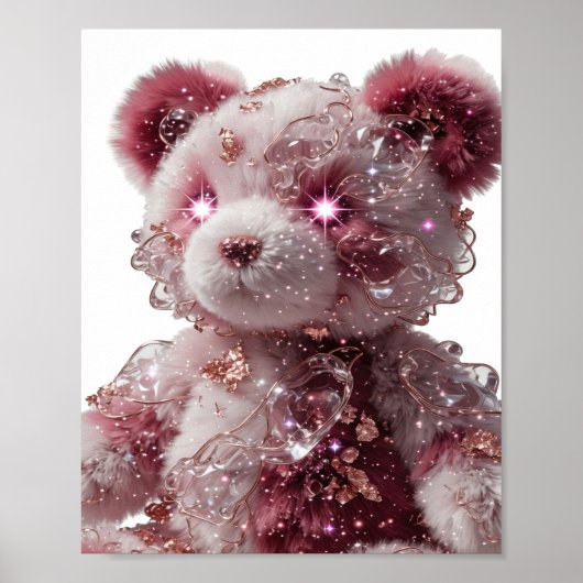 Stijlvolle Gouden GEM ENCRUSTEDE TEDDYBEER Poster (Voorkant)