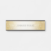 Stijlvolle gouden glitter Elegante moderne Sjabloo Deurbordje (Voorkant)