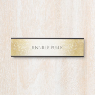 Stijlvolle gouden glitter Elegante moderne Sjabloo Deurbordje