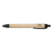 Stijlvolle  Gouden Glitter Monogram Zwart Zwarte Inkt Pen (Bodem)