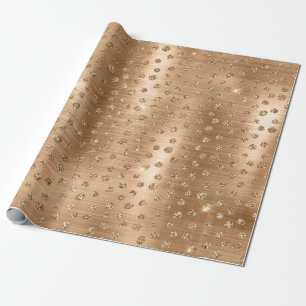 Stijlvolle gouden glitter wilde cheeta vlekkenpatr cadeaupapier
