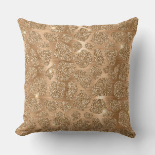 Stijlvolle gouden glitter wilde giraffenvlekkenpat kussen