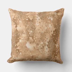 Stijlvolle gouden glitter wilde slangenhuidpatroon kussen