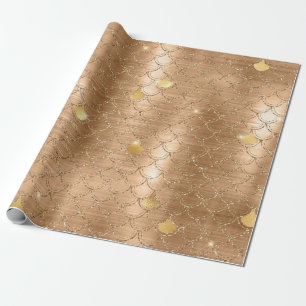 Stijlvolle gouden glitter zeemeermin vissenschubbe cadeaupapier