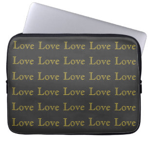 Stijlvolle Gouden Grijze Klassieke Liefde Huwelijk Laptop Sleeve