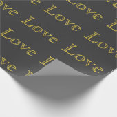 Stijlvolle Gouden Grijze Klassieke Liefdesbruiloft Cadeaupapier (Hoek)