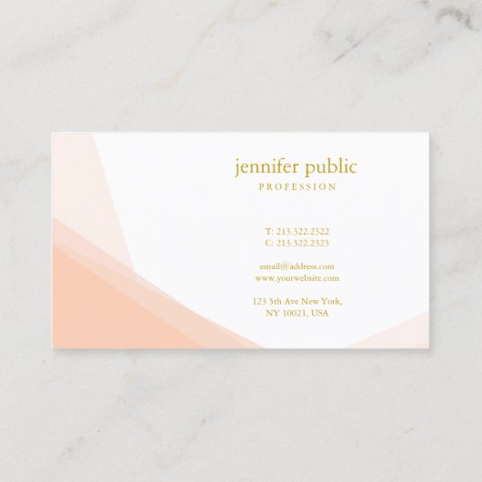 Stijlvolle Gouden Handgeschreven Naam Professionee Visitekaartje (Achterkant)