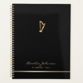 Stijlvolle gouden harp muziekleraar Custom Planner (Voorkant)