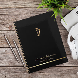 Stijlvolle gouden harp muziekleraar Custom Planner