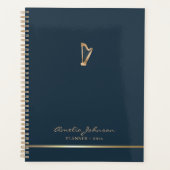 Stijlvolle gouden harp muziekleraar Custom Planner (Voorkant)