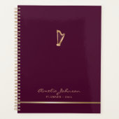 Stijlvolle gouden harp muziekleraar Custom Planner (Voorkant)