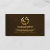 Stijlvolle Gouden Home Key Bruin Grunge Visitekaartje (Achterkant)